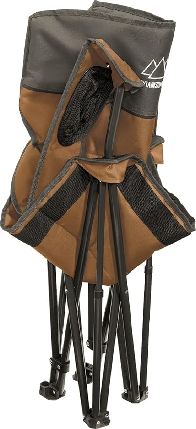 MOUNTAIN SUMMIT GEAR Quilted Low Camping Chair with Padded Seat and Back for Camping/Hiking/Backpacking Made by Caddis Sports (Low Chair (Brown))