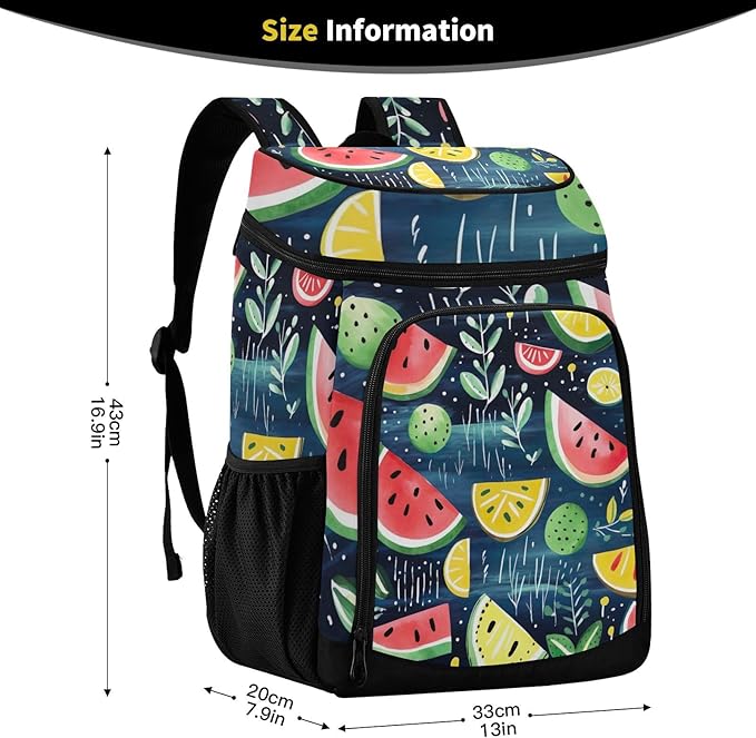 YETTASBIN Leakproof 36 Cans Cooler Backpack for Men Women - Watermelom Insulated Backpack Cooler Large Capacity Waterproof Lunch Bag for Hiking, Camping, Beach, Fishing, Work