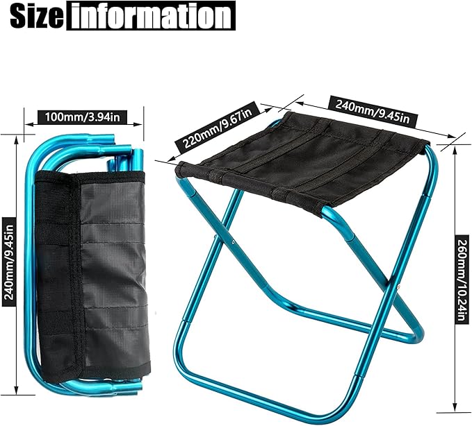 Portable Mini Folding Stool, Small Camping Stool Mortable Stool Can Hold Up to 150 Lbs