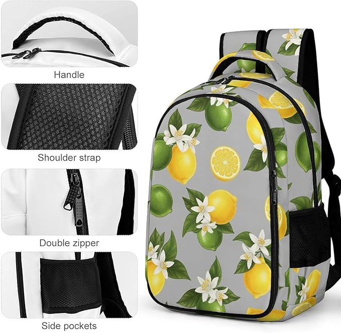 Hiking Travel Backpack Lemon Tree for Men Women, Waterproof Anti Theft Laptop Rucksack with Multi Compartments for Outdoor Sports