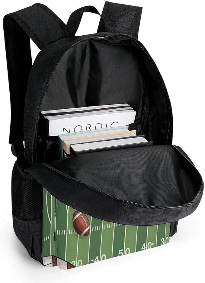 Lightweight Rucksacks for Camping Picnic Walking Cycling, Large Capacity Multipurpose Anti-Theft Carry On Bag, American Football Ball Travel Hiking Camping Rucksack