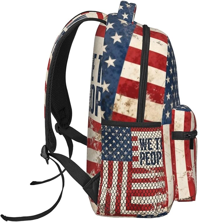 Shoulder Book Bags Polyester Multipurpose Anti-Theft USA 250th Anniversary Patriotic Independence Celebration Art Carry On Bag Large Capacity Travel Hiking Camping Rucksack