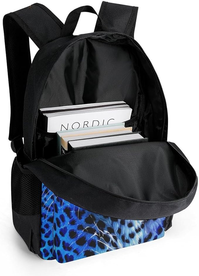Men Women Polyester Galaxy Cheetah Art Casual Daypack Large Capacity Carry On Bag With Adjustable Shoulder Straps for Camping Work Running
