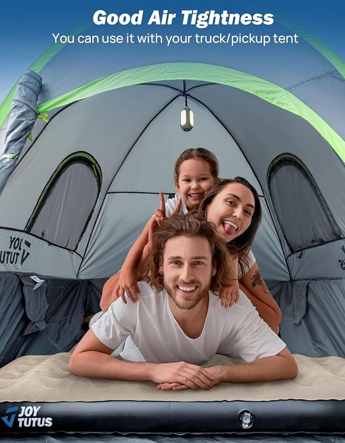 JOYTUTUS Truck Tent with Rainfly 5.5Ft-6Ft + Truck Bed Air Mattress