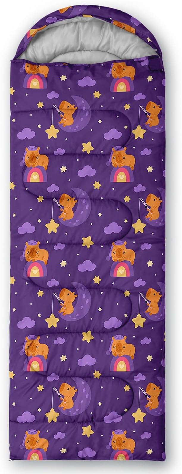 AILONEN Girls Pink Camping Sleeping Bags,Lightweight & Waterproof,3 Season Warm & Cool Weather,Cute Bow Duck Print Sleeping Bags for Kids,Girls,Adults Travelling,Outdoors