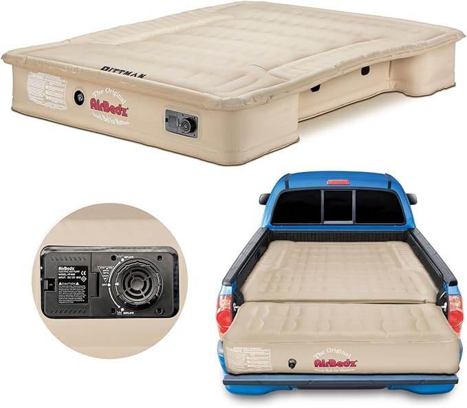 Pittman - Truck Bed Mattress 5.5 ft > 5.8ft - Airbedz Full Size Short Truck Bed Air Mattress 5.8' > 5.5' - Built in Pump & 25% More Coverage for Pickup Camping - PPI-504
