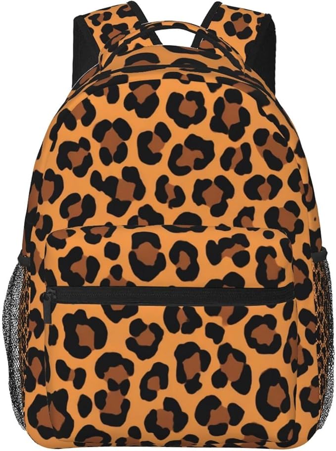 Lightweight Rucksacks for Climbing Outdoors Walking Cycling, Large Capacity Anti-Theft Multipurpose Carry On Bag, Brown Leopard Cheetah Art Camping Outdoor Backpack