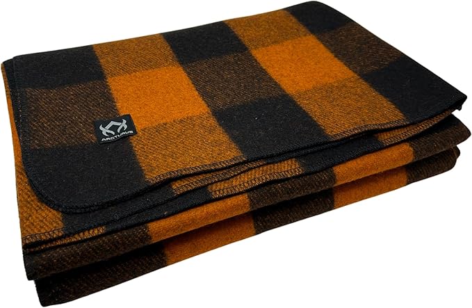 Arcturus Plaid Wool Blankets - 4.5lbs Warm, Heavy, Washable, Large | Great for Camping, Outdoors, Sporting Events, or Home
