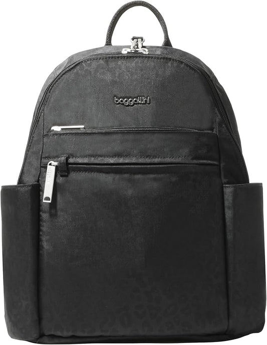 Securtex® Anti-theft Vacation Travel Backpack 10x13" Slash-Resistant Nylon Daypack w/RFID, Black Cheetah