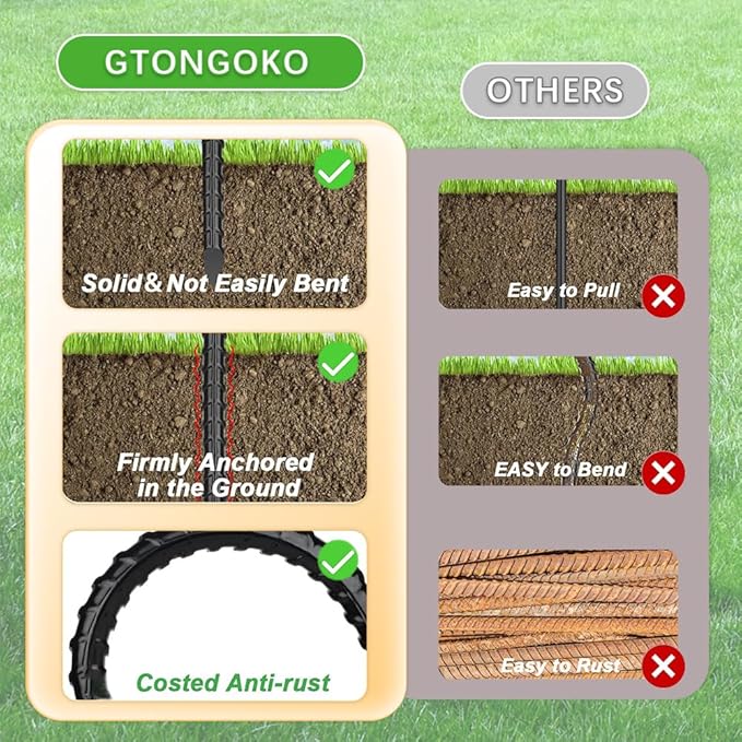 12" Trampoline Stakes Anchors high Wind u Stake for Ground Anchors Heavy Duty Trampoline Anchor Accessories (Silver-8PCS)