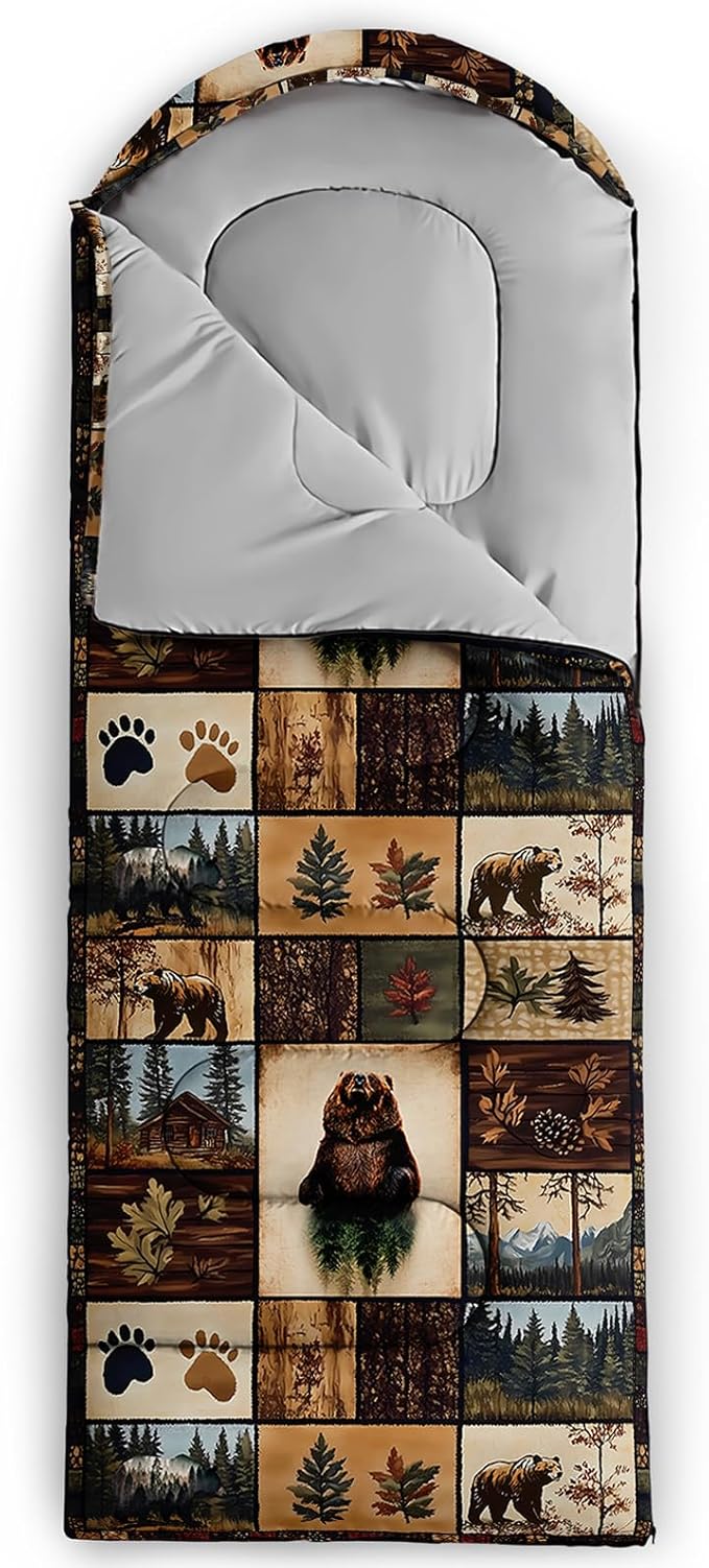 AILONEN Girls Pink Camping Sleeping Bags,Lightweight & Waterproof,3 Season Warm & Cool Weather,Cute Bow Duck Print Sleeping Bags for Kids,Girls,Adults Travelling,Outdoors