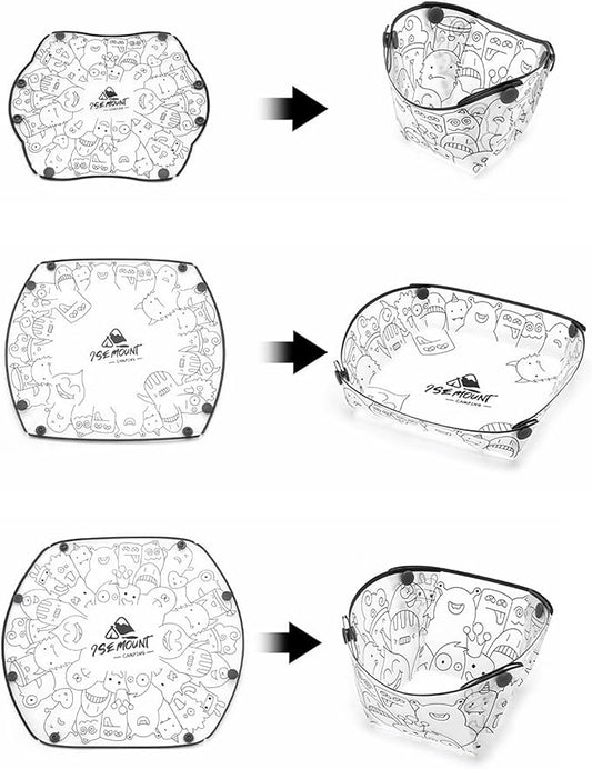 Collapsible Bowl Plate Set, Portable Camping Tableware, Food Grade Material Free Folding Plate for Outdoor Games, Family Gatherings, Business Trips