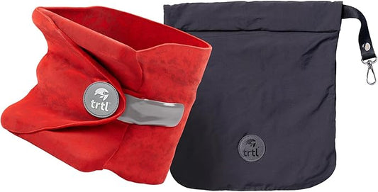 trtl Pillow - Scientifically Proven, Super Soft Neck Support Travel Pillow - Lightweight and Machine Washable - Ergonomic Design for Traveling on Airplanes, Cars, and Trains - Red