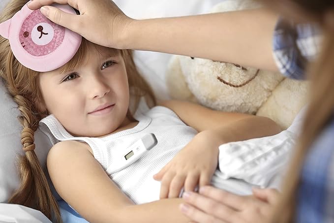 FOMI Premium Kids Hot Cold Ice Packs | 4 Pack | Soft Colorful Sleeves | Fun Animal Designed Children Gel Bead Wrap | Pain Relief for Kids Boo Boos, Fever, Wisdom Teeth, Tired Eyes, Headaches