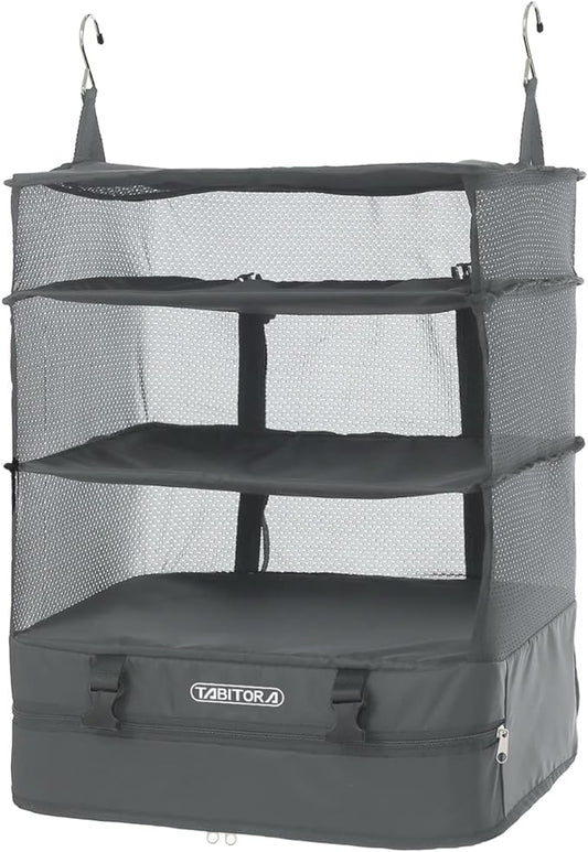 TABITORA Portable Hanging Travel Shelves Bag Packing Cube Organizer Suitcase Storage Large Capacity