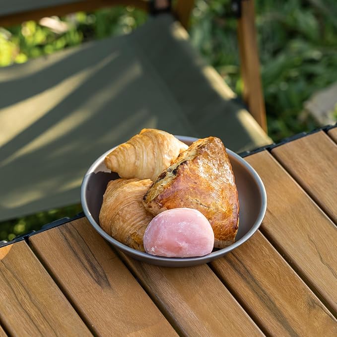 Boundless Voyage Titanium Camping Plate Dishes Saucer Lightweight Round Dinnerware Set Stackable Serving Plates Pasta Plates Travel Outdoor Home Kitchen Tableware Set Ti1115T