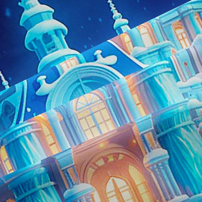 Manfei Dreamy Castle Blackout Curtains Winter Snow Scenery Window Drapes,Princess Theme Window Treatments,Kids Boys Girls Room Decor,Grommet Top 2 Panel Set Bedroom Curtains, 42Wx84L inch