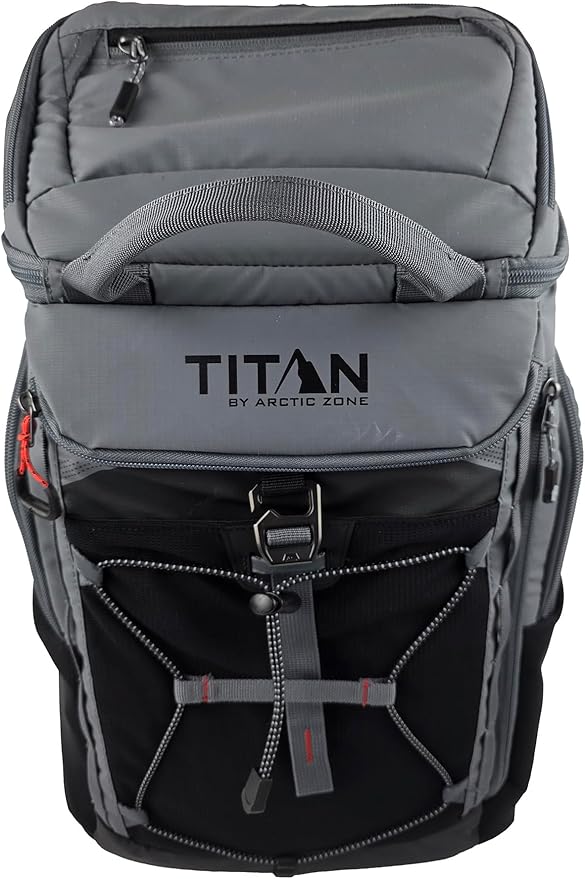Titan Arctic Zone - Insulated Leak-Proof Backpack Cooler, 26 Cans Capacity, Grey