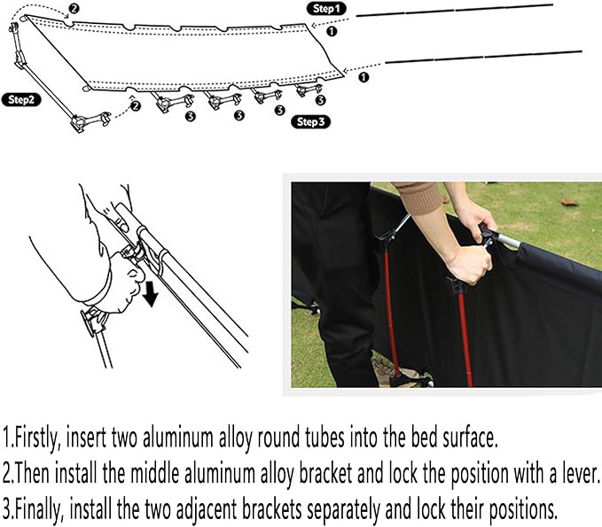OSWIN Ultralight Camping cot, Portable Camping Cots for Adults, Folding Backpacking cot, Suitable for Outdoor Travel, Hiking,Mountaineering, Light Backpacking (Black)