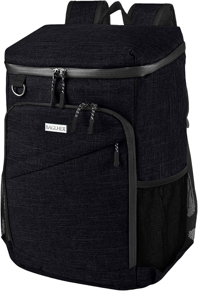 BAGLHER Lightweight Insulated Cooler Backpack - 30 Cans, Leak-Proof for Lunch, Picnic, Hiking, Camping Trips