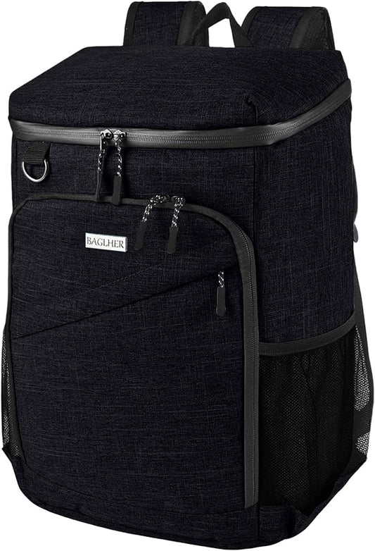 BAGLHER Lightweight Insulated Cooler Backpack - 30 Cans, Leak-Proof for Lunch, Picnic, Hiking, Camping Trips