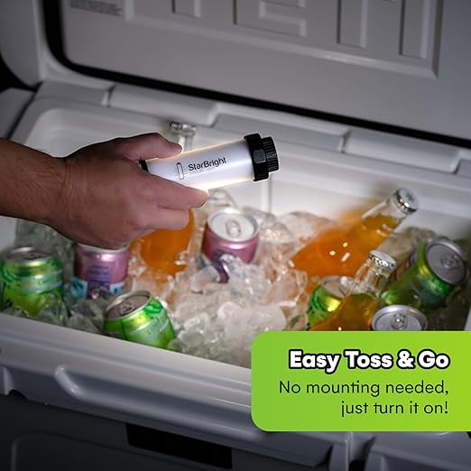 StarBright Rechargeable Cooler Light with USB Charging - Cooler Light for YETI, RTIC, Igloo, Coleman - Waterproof LED - No Installation Required - 5.35x1.61x5.35 Inches - Durable for Outdoor Use
