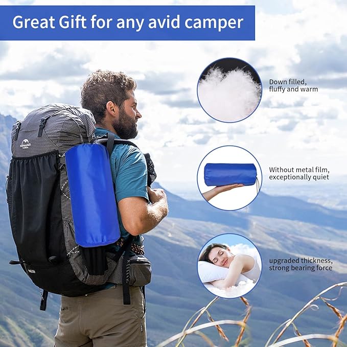Ultralight Sleeping Pad for Camping, Sleeping Pad R Value 7.7, 3.6 Inch Extra Thick Inflatable Sleeping Mat for Car Camping, Tent, and Backpacking Trips