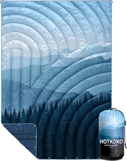 Mini Camping Blanket,Lightweight Down Alternative Puffy Blanket Packable Outdoor Blanket for Camping,Traveling, Stadium, Hiking, Picnics