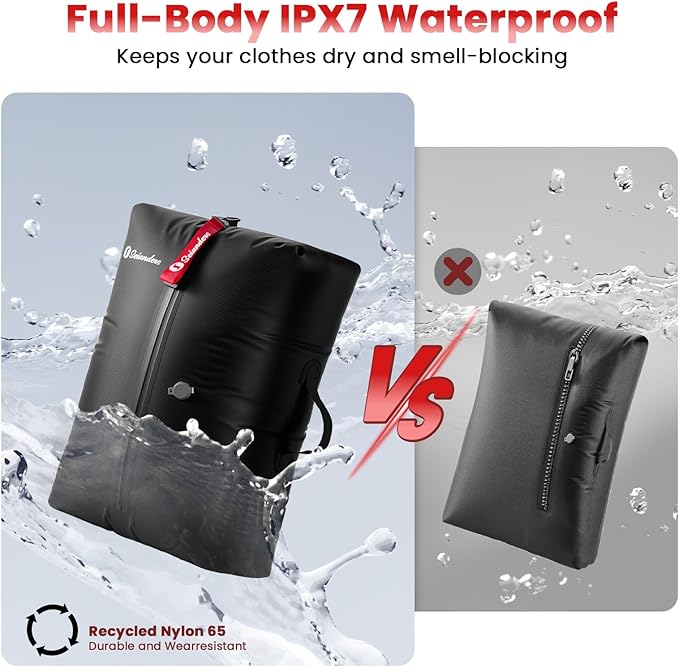 Vacuum Bags for Travel Luggage (1PCS + 6.0kPa Pump), Vacuum Clothing Compression Bag with Adjustable Shoulder Strap, 50.6L Large Capacity, IP67 Waterproof, Reusable for Carry-on Luggage & Backpack