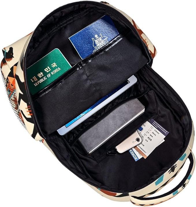 Men Women Lightweight Southwest Native American Ethnic Horse Dreamcatcher Art Casual Daypack Large Capacity Bookbag With Adjustable Shoulder Straps for Gym Business Bicycle