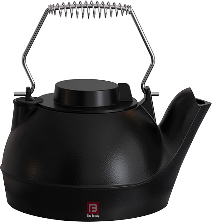 Fire Beauty Humidifying Iron Kettle，Stove Humidifier，Wood Stove Kettle，Cast Iron，Chrome handle