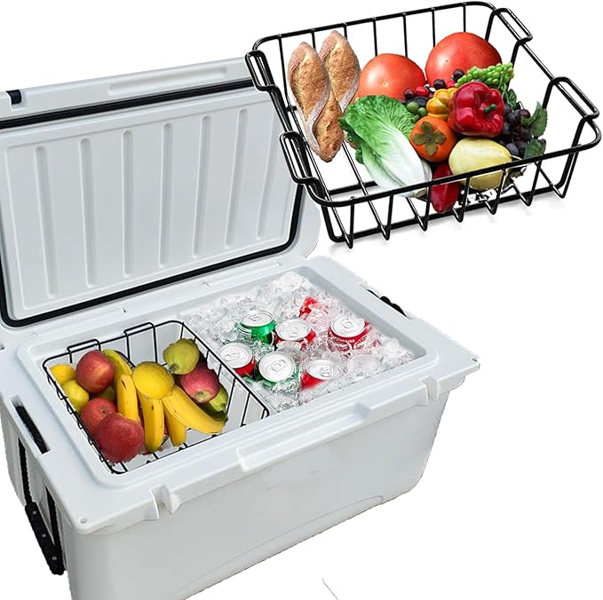 12.5" long Cooler Basket for Yeti Tundra 50&65, lgloo 52QT, Ozark Trail 52QT, Pelican Elite (45 & 70)etc,Stainless Steel Storage Dry-Goods Basket Suitable for coolers with all internal diameters 12.5"