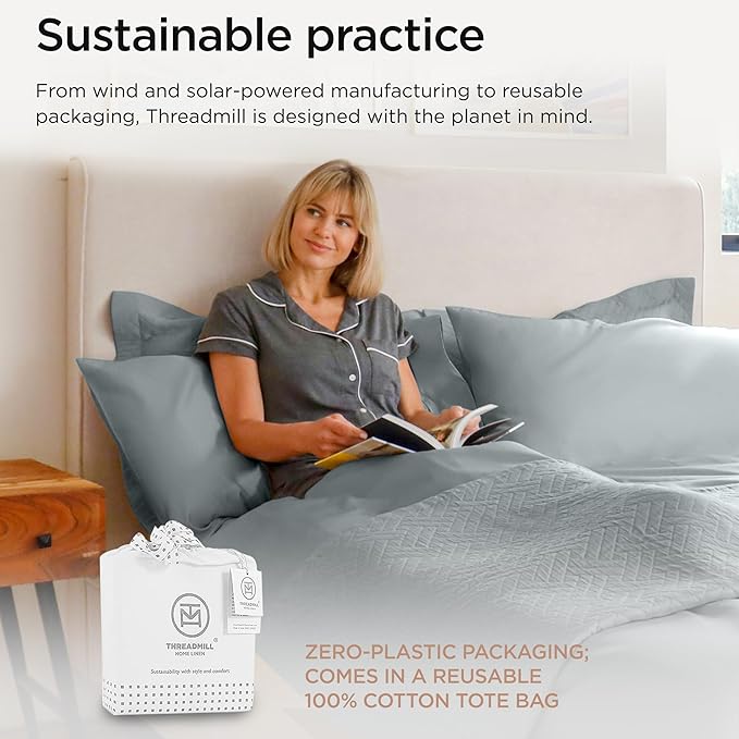 Threadmill Luxury Cotton Blankets for Queen Size Bed | All-Season 100% Cotton Queen Size Blanket | Jacquard Cozy Lightweight, Soft Breathable Coverlet fits Full Size Bed, 90x92 | Scottish Grey