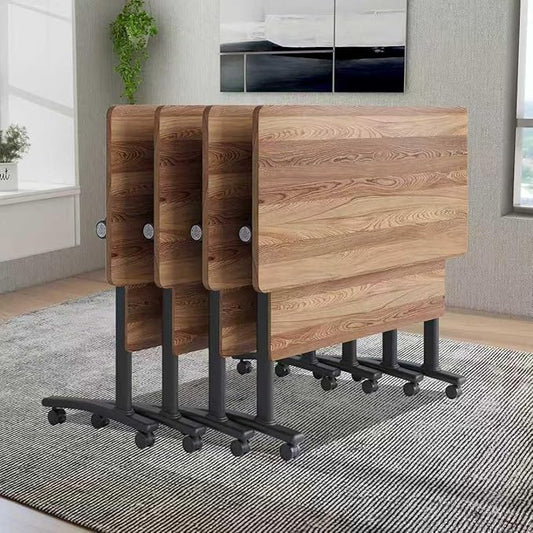 2Packs Conference Room Table Foldable, Rectangular and Space-Saving Desk for Meetings, Offices, and Classrooms Heavy Duty, Sturdy Construction Easy Setup (Light Walnut 70.9*23.6*29.5Inch)