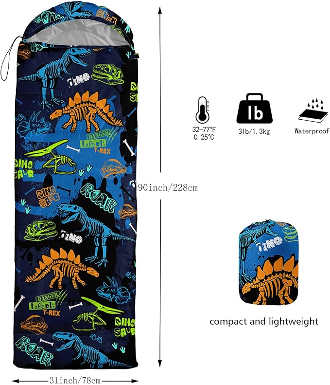 Kids Sleeping Bag for Boys Girls,3D Basketball Print-Lightweight Warm Portable Outdoor Indoor-Waterproof Cold Weather Resistant Sleeping Bag for Camping Hiking