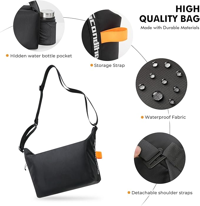 Lunch Bag for Women & Men Crossbody Lunch Box, Leakproof Cooler Bag Fresh Keep Food Lunch Containers High Capacity Reusable Loncheras para Mujer With Zipper Wate Bottle Holder for Work, Picnic, Travel
