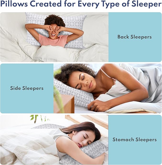 BLISSY Adjustable Memory Foam Pillow with Cooling Technology (Queen Size) - Oeko-TEX & CertiPUR-US