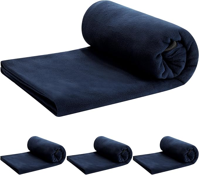 Mixweer 3 Pcs Fleece Sleeping Bag Liner for Adult Warm or Cold Weather 75" Adds 12 Degrees Fahrenheit More Warmth Zippered Camping Blanket Liner with Bag for Adult Travel
