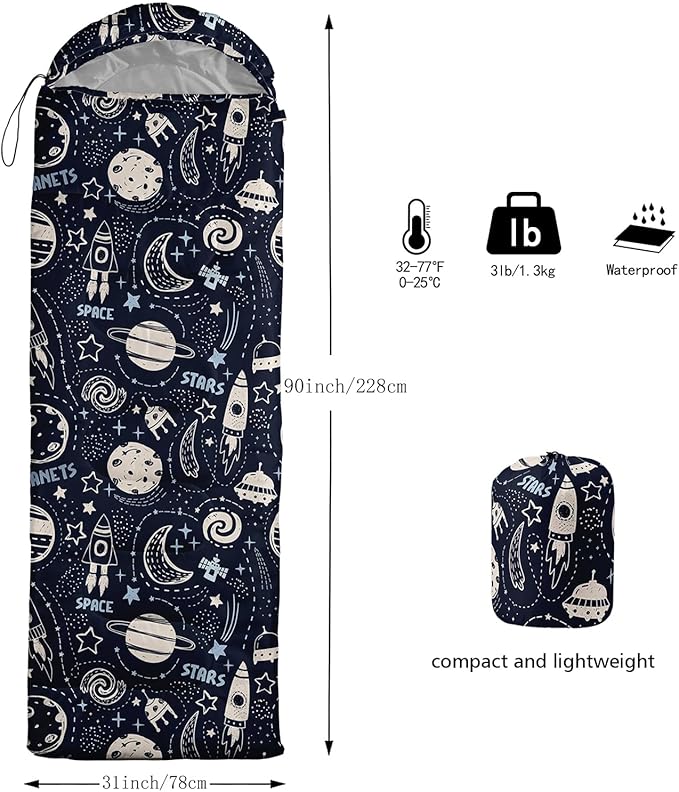 QOOMO Camping Sleeping Bags,3 Season Warm & Cool Weather,Lightweight,Waterproof Sleeping Bags for Adults & Kids,Traveling,and Outdoors,Camping Gear Equipment