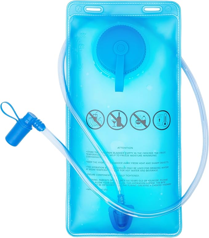 EVERFUN Hydration Bladder 2L/3L Water Reservoir for Hiking Backpack, Leak Proof Water Bladder with Detachable Hose & High Flow Ergonomic Bite Valve, Water Pouch for Cycling, Running