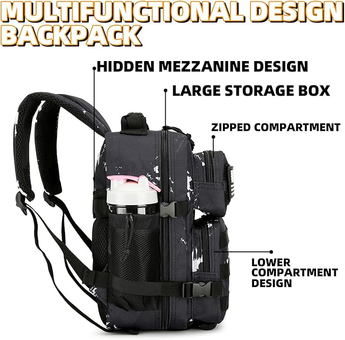 9L Mini Tactical Backpack for Men and Women Tactical Backpack Small for Hiking Small Tactical Bag Fitness Pack