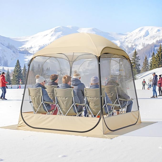 VEVOR Pop up Sports Tent, 8 Sizes Optional Clear Bubble Tent for 1-6 Person, Waterproof Outdoor Pod with Floor Mat & Top Cover, Garden Igloo Dome Tents Camping Shelter for Sports Watching