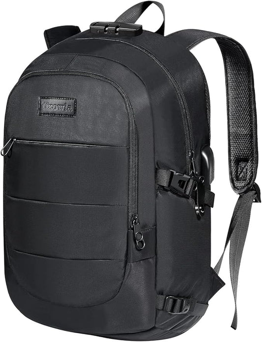 Tzowla 40 Liter Anti Theft Backpack with Giant Tumbler Holder Pocket and Lock,17.3 Inch Laptop Backpack