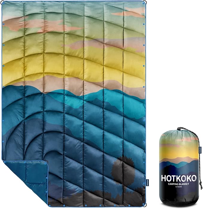 Camping Blanket,Lightweight Puffy Printed Camping Blanket Packable Outdoor Blanket for Camping,Traveling, Stadium, Hiking, Picnics