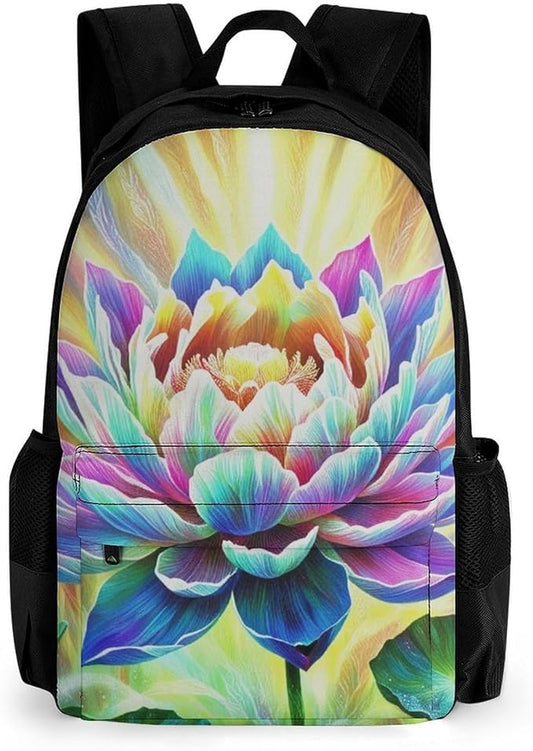 Supdreamc Daypack Bookbag Anti-Theft Multipurpose Large Capacity Bookbag, Healing Poppy Flower Travel Hiking Camping Rucksack With Adjustable Shoulder Straps
