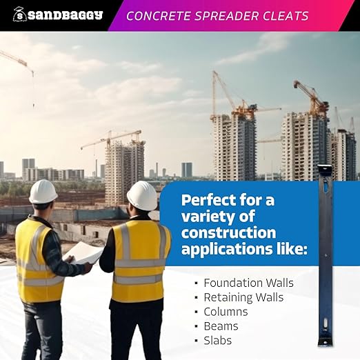 Sandbaggy 12" x 3/4" Concrete Spreader Cleats - 3/4" Plywood - Form Clips - Black Annealed Steel - Maintains Consistent 12 inch Wall Thickness (12" Walls, 3/4" Ends, 80, Count)