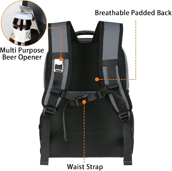 MATEIN Cooler Backpack, 26 Cans Insulated Lunch Backpack for Man Women, Leakproof Double Layer Coolers Bag. Lunch Backpack, 17 inch Insulated Cooler Backpack with USB Charging Port for Women Men