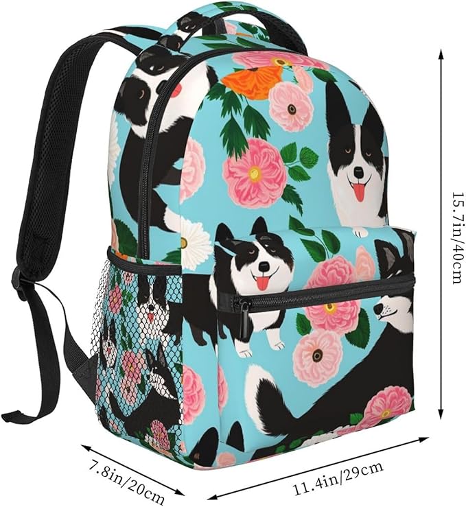 Rucksacks Multipurpose Anti-Theft Big Capacity Bookbag, Italian Greyhound Dog Flower Travel Hiking Camping Rucksack With Padded Straps