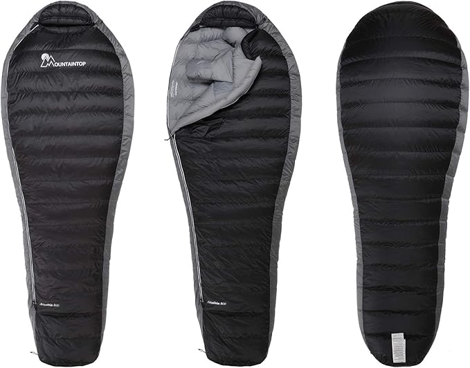 Mountaintop Down Sleeping Bag, 15F 650 Fill Power - Ultralight Compact Portable Hiking Camping Sleeping Bag with Compression Sack for Adults, Teens