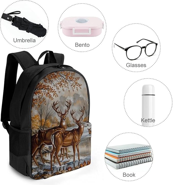 Rucksacks Lightweight Multipurpose Anti-Theft Tree Camouflage Deer Shoulder Bag Big Capacity Traveling Camping Backpack With Side Pockets